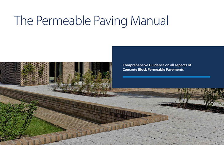 A image of part of the cover of the Permeable Paving Manual document.